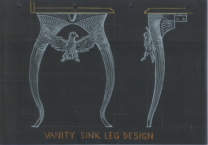 Luxury bespoke sink sketch